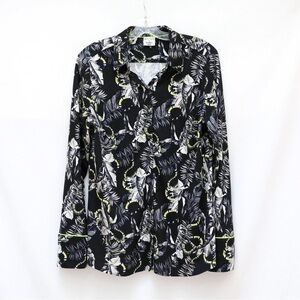 NWOT Desoto men's jersey shirt black snake print long sleeve viper jungle tropic
